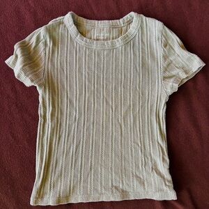 Women's Sage Green Ribbed Top
